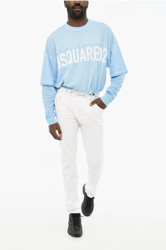  디스퀘어드2 데님 팬츠 S71LB1321 S30733 100 White - DSQUARED2