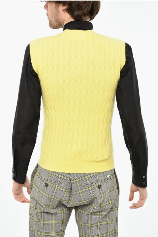  디스퀘어드2 니트 베스트 S74HA1381 S18309 172 Yellow - DSQUARED2