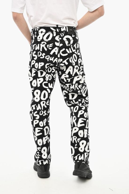  디스퀘어드2 스트레이트 팬츠 S74LB1483 S30503 900 Black White - DSQUARED2