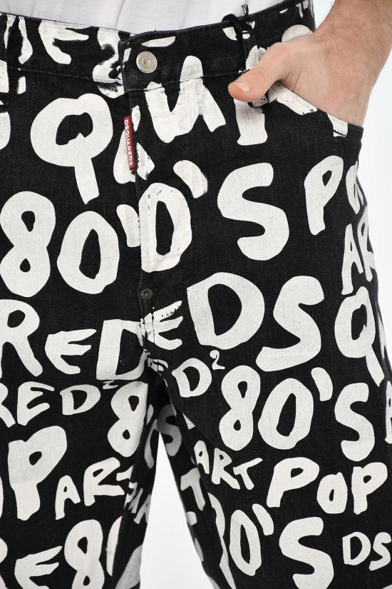  디스퀘어드2 스트레이트 팬츠 S74LB1483 S30503 900 Black White - DSQUARED2