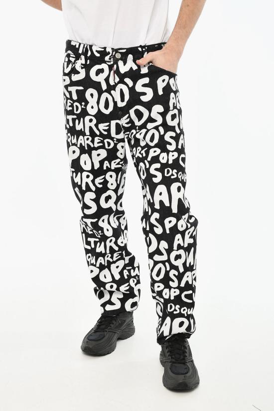  디스퀘어드2 스트레이트 팬츠 S74LB1483 S30503 900 Black White