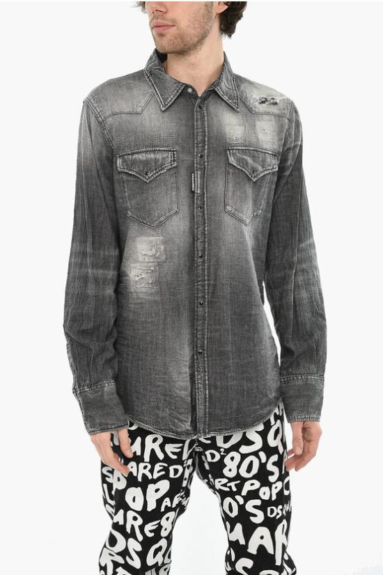  디스퀘어드2 데님 셔츠 S74DM0796 S30824 900 Gray