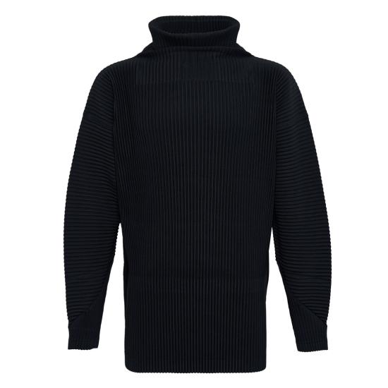 25FW 옴므 플리세 이세이 미야케 오버사이즈 하이넥 풀오버 HP58JK10315 BLACK DOM