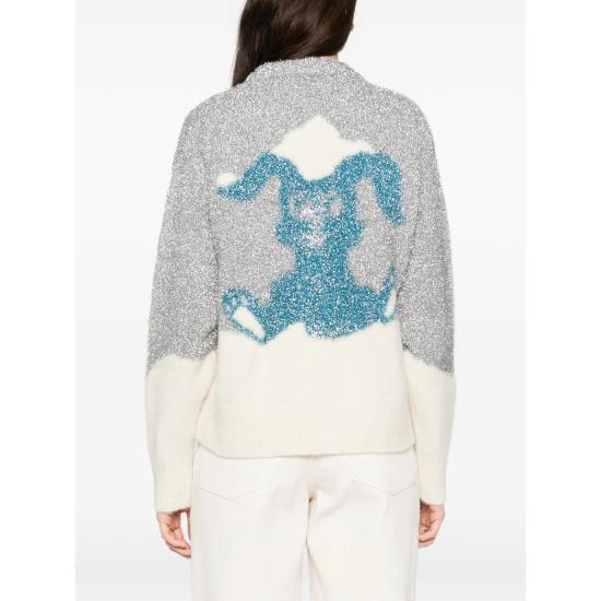 26SS 겐조 니트웨어 FG55CA7733DE AG GREY WHITE - KENZO