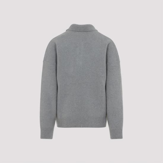 26SS 아미 폴로 티셔츠 UPL408 KN0135 058 GREY OFF WHITE - AMI