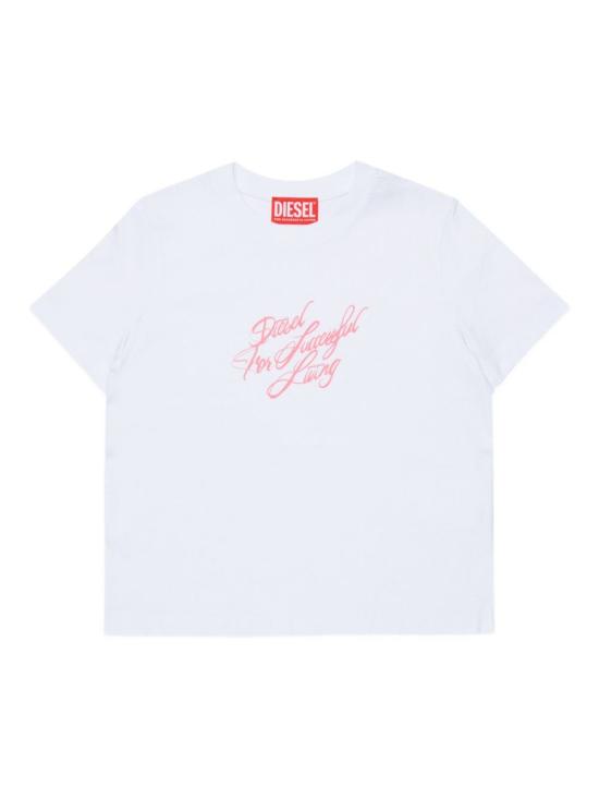 26SS [키즈] 디젤 티셔츠 J025970GRAI K100 White