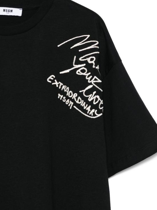 25FW [키즈] 엠에스지엠 티셔츠 F5MSJGTH119 110 Black - MSGM