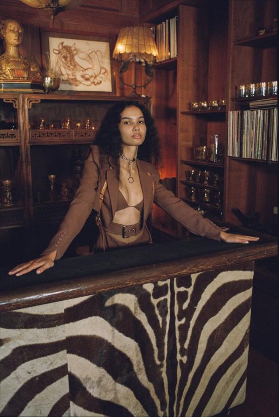  포러브앤레몬스 수트 자켓 For Love & Lemons Alysa Crop 블레이저 브라운 - FOR LOVE & LEMONS