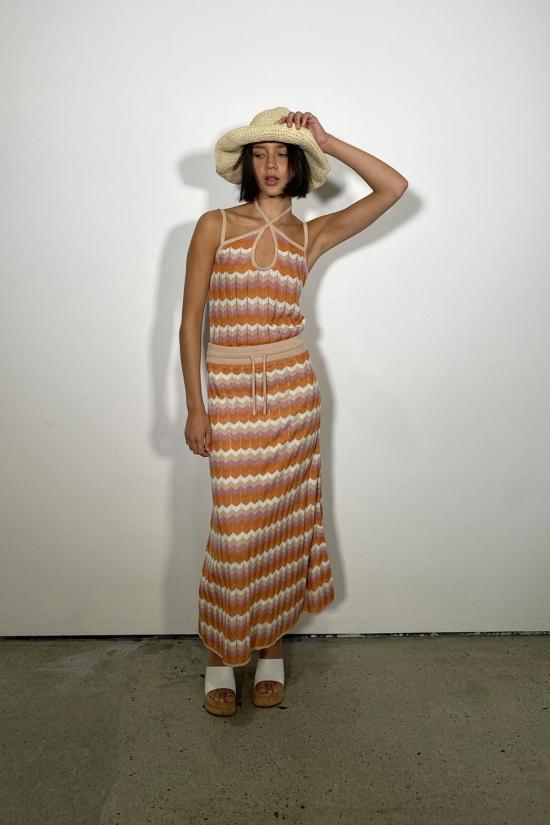  한센 앤 그레텔 민소매 티셔츠 한센앤그레텔 샤넬 싱글렛 데저트/선셋 - HANSEN & GRETEL