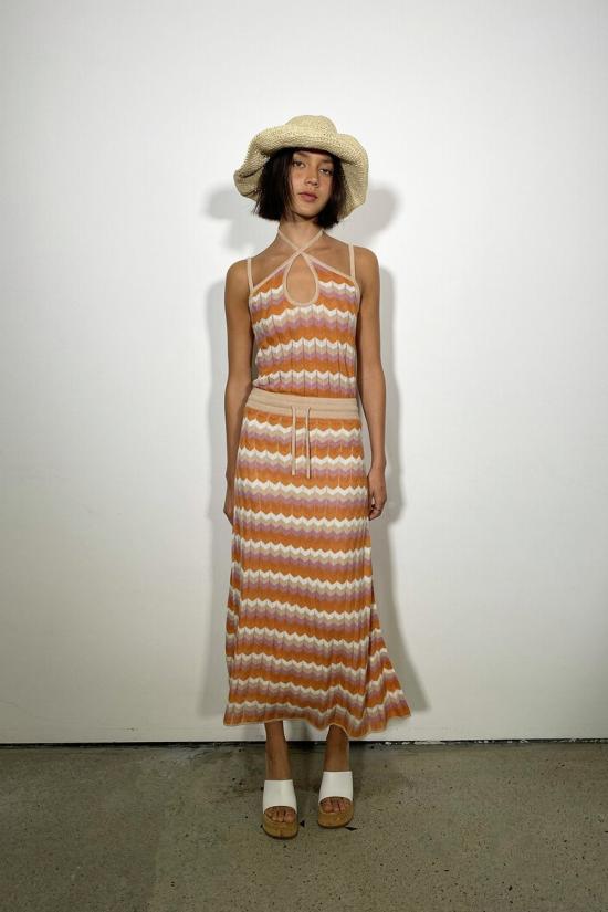  한센 앤 그레텔 민소매 티셔츠 한센앤그레텔 샤넬 싱글렛 데저트/선셋 - HANSEN & GRETEL