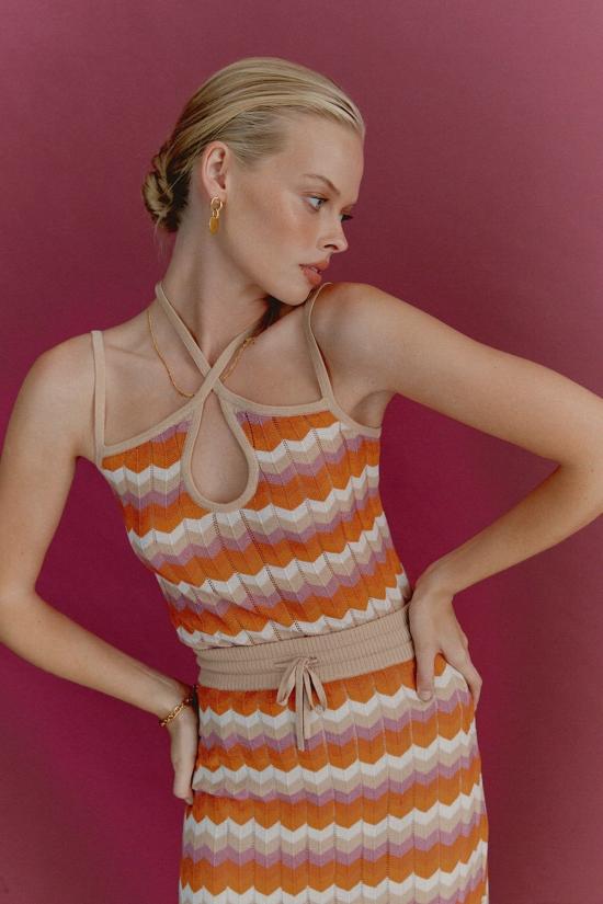  한센 앤 그레텔 민소매 티셔츠 한센앤그레텔 샤넬 싱글렛 데저트/선셋 - HANSEN & GRETEL