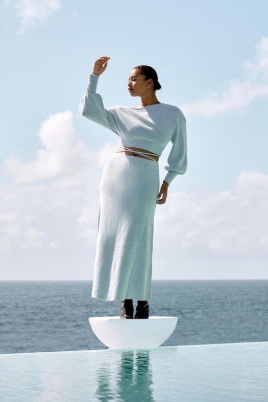  시그니피컨트 아더 긴팔 티셔츠 Significant Other Lia 니트 탑 블루 마를 - SIGNIFICANT OTHER