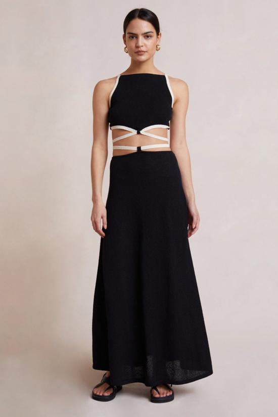  백앤브릿지 미디 스커트 벡 + 브릿지 로린 니트 스커트 블랙