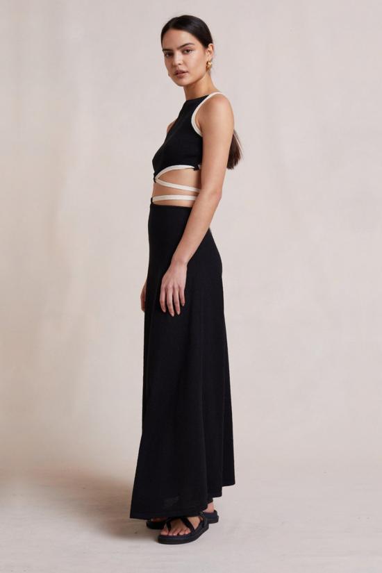  백앤브릿지 미디 스커트 벡 + 브릿지 로린 니트 스커트 블랙 - BEC + BRIDGE