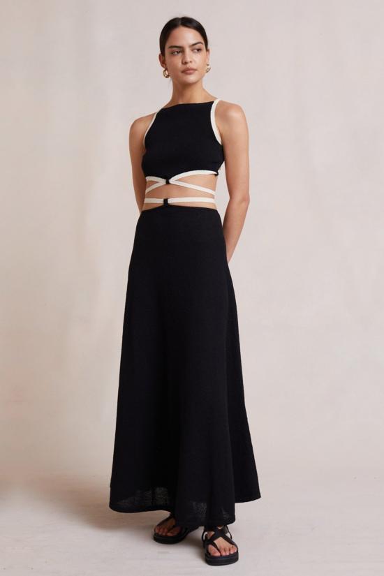  백앤브릿지 미디 스커트 벡 + 브릿지 로린 니트 스커트 블랙 - BEC + BRIDGE