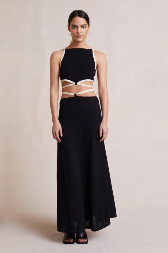  백앤브릿지 미디 스커트 벡 + 브릿지 로린 니트 스커트 블랙 - BEC + BRIDGE