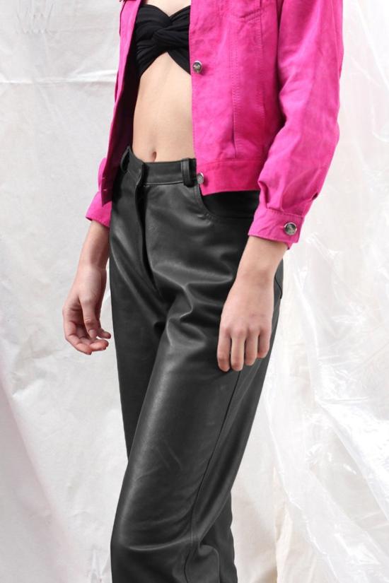  타치 클로딩 스트레이트 팬츠 딜마 가죽 팬츠 블랙 - TACH CLOTHING