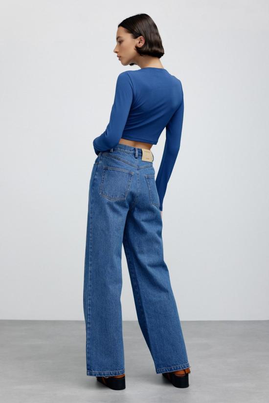  시그니피컨트 아더 긴팔 티셔츠 Significant Other Audrey Top Indigo - SIGNIFICANT OTHER