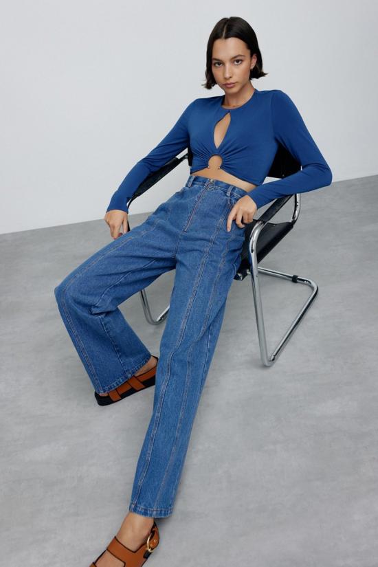  시그니피컨트 아더 긴팔 티셔츠 Significant Other Audrey Top Indigo - SIGNIFICANT OTHER