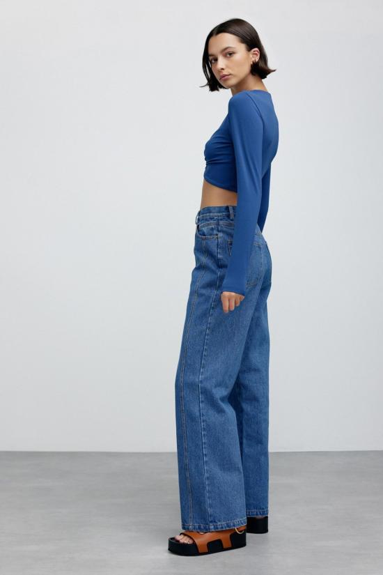  시그니피컨트 아더 긴팔 티셔츠 Significant Other Audrey Top Indigo - SIGNIFICANT OTHER