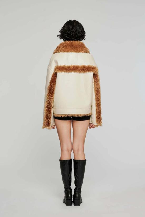  오오에프 자켓 우프 리버시블 숏 에코 시어링 재킷 아이보리 - OOF