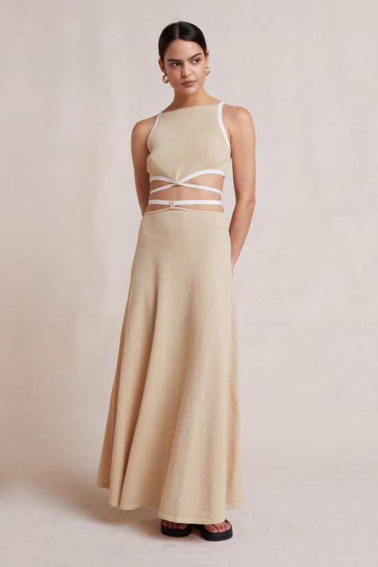  백앤브릿지 블라우스 벡 + 브릿지 로린 니트 탑 샌드 - BEC + BRIDGE