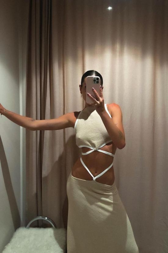  백앤브릿지 블라우스 벡 + 브릿지 로린 니트 탑 샌드 - BEC + BRIDGE