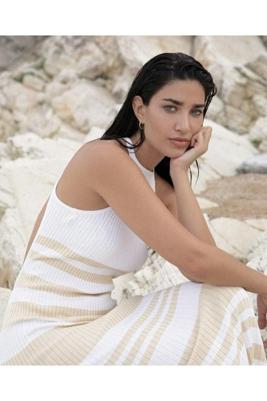  시그니피컨트 아더 롱 원피스 Significant Other Sage 드레스 아몬드/크림 스트라이프 - SIGNIFICANT OTHER