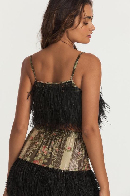  러브쉐이크팬시 민소매 티셔츠 러브 쉑 팬시 더스티 크롭 카미 미드나잇 루비 - LOVESHACKFANCY