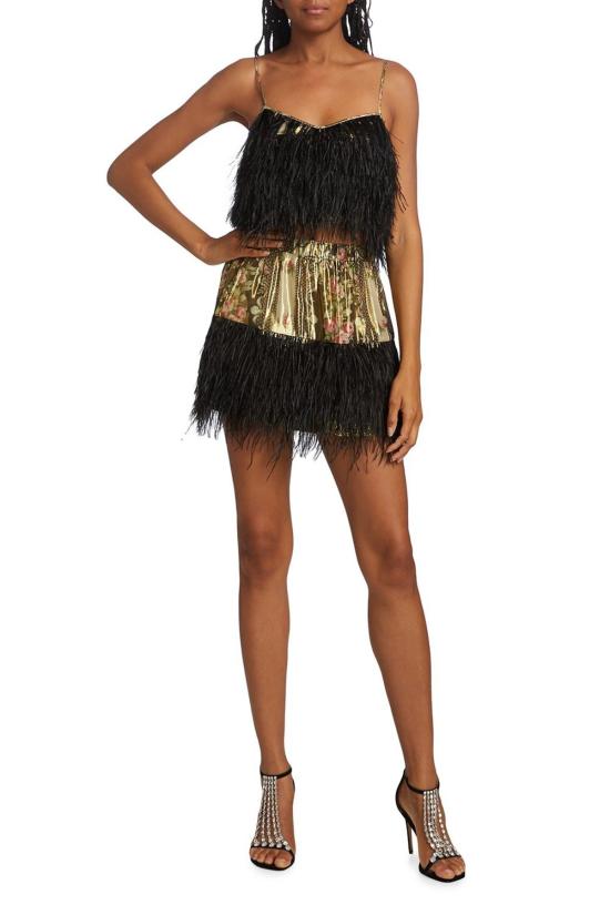  러브쉐이크팬시 민소매 티셔츠 러브 쉑 팬시 더스티 크롭 카미 미드나잇 루비 - LOVESHACKFANCY