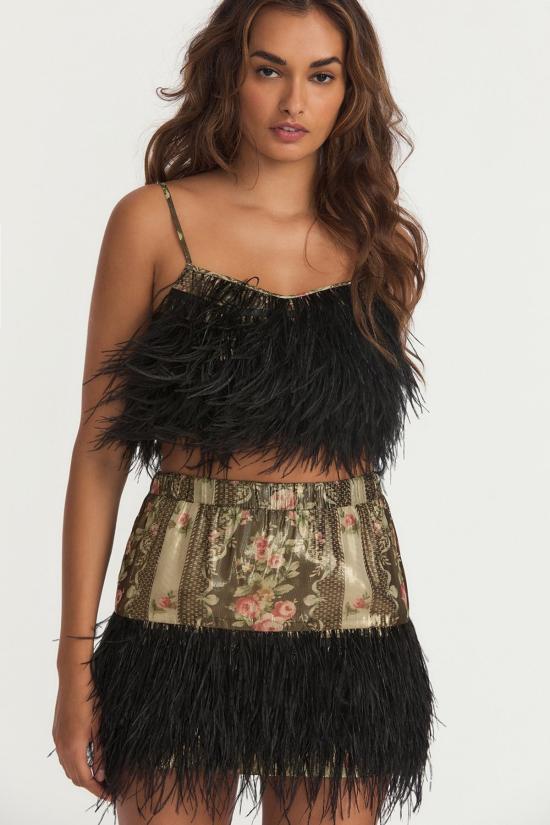  러브쉐이크팬시 민소매 티셔츠 러브 쉑 팬시 더스티 크롭 카미 미드나잇 루비