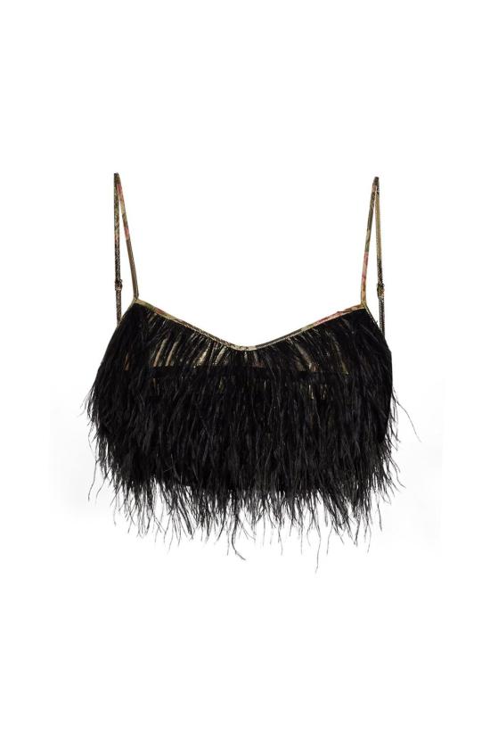  러브쉐이크팬시 민소매 티셔츠 러브 쉑 팬시 더스티 크롭 카미 미드나잇 루비 - LOVESHACKFANCY