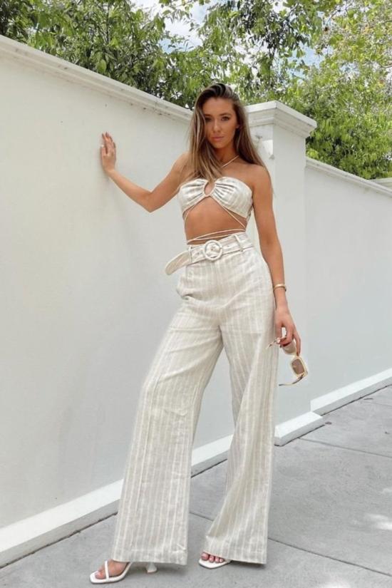  시그니피컨트 아더 스트레이트 팬츠 Significant Other Zola 팬츠 내추럴 스트라이프 - SIGNIFICANT OTHER