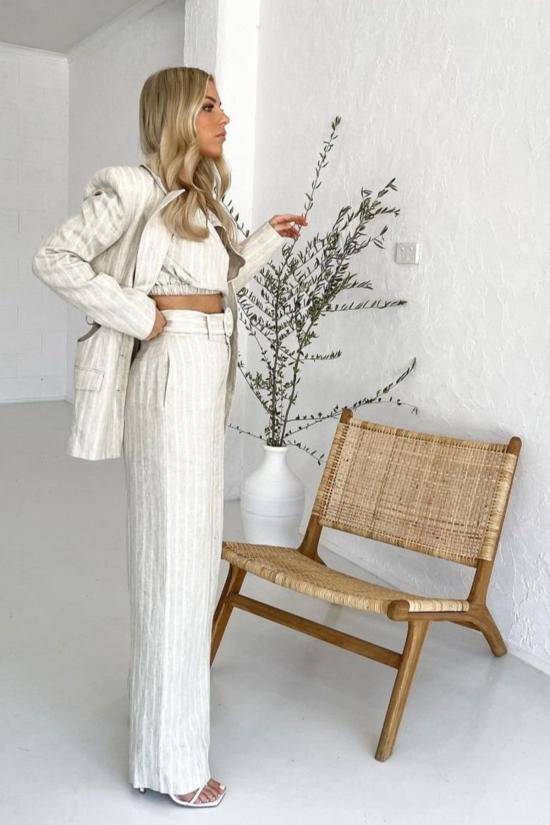  시그니피컨트 아더 스트레이트 팬츠 Significant Other Zola 팬츠 내추럴 스트라이프 - SIGNIFICANT OTHER