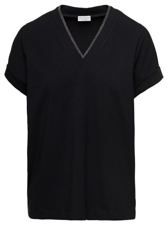 26SS 브루넬로 쿠치넬리 반팔 티셔츠 M0T18BD222C101 Black