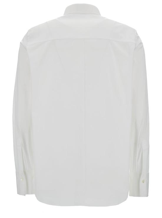 26SS 브루넬로 쿠치넬리 스트레치 코튼 포플린 샤이니 트림 셔츠 M0091MA626C159 White - BRUNELLO CUCINELLI