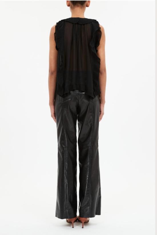  울라 존슨 블라우스 사브라 실크 쉬폰 탑 누아르 - ULLA JOHNSON