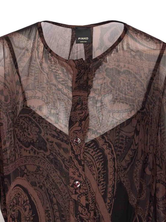 25FW 핑코 롱 원피스 106729A389ZL1 Brown - PINKO