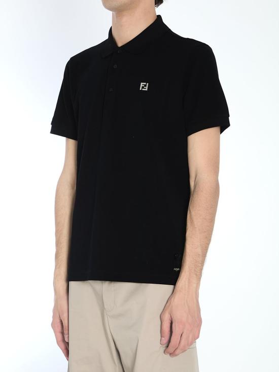 26SS 펜디 FF 메탈 피케 폴로 티셔츠 FY0985AUA5 F0QA1 BLACK - FENDI