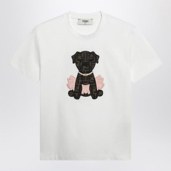 26SS 펜디 반팔 티셔츠 FS7254AW94 F08QQ WHITE