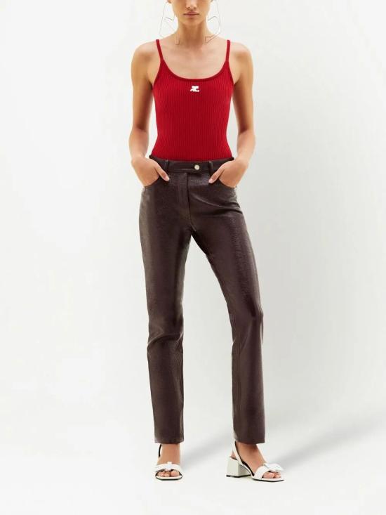 26SS 쿠레쥬 반팔 티셔츠 PERMDE012FI0001098 4034 RED - COURREGES