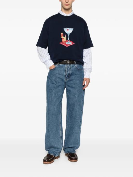 26SS 드롤드무슈 반팔 티셔츠 JTS291CO002 NAVY BLUE - DROLE DE MONSIEUR