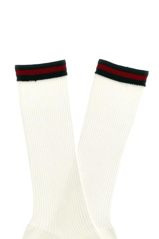 26SS 구찌 웹 코튼 블렌드 삭스 7965294GAG7 9000 WHITE - GUCCI