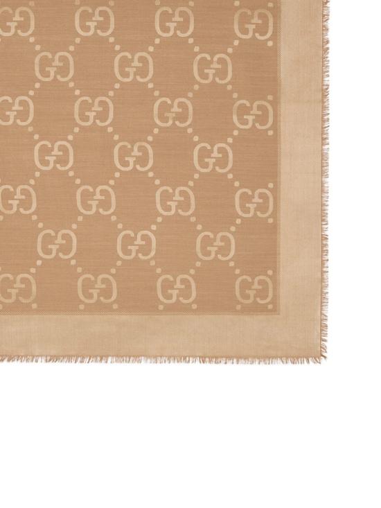 26SS 구찌 GG 자카드 실크 울 숄 6636713GC43 9800 BROWN - GUCCI