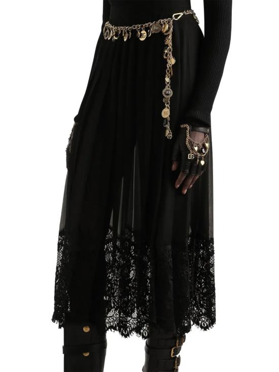 25FW 돌체앤가바나 롱 스커트 F4C6ATFUSNW N0000 BLACK - DOLCE & GABBANA