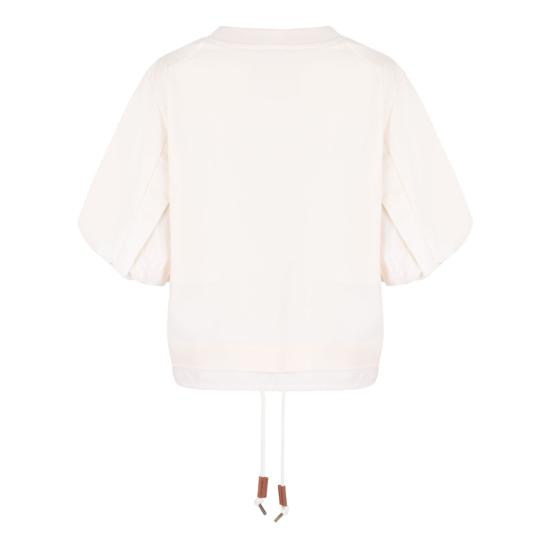  몽클레어 퍼프 슬리브 코튼 티셔츠 8C0002289A1K034 WHITE - MONCLER