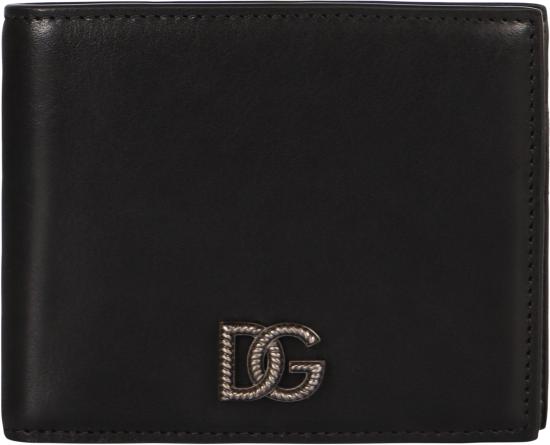 26SS 돌체앤가바나 로고 플레이트 레더 반지갑 BP3102AU99480999 black - DOLCE & GABBANA