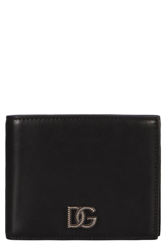 26SS 돌체앤가바나 로고 플레이트 레더 반지갑 BP3102AU99480999 black