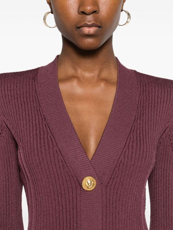 25FW 발망 미디 원피스 FF0R8033KJ155DR PURPLE - BALMAIN
