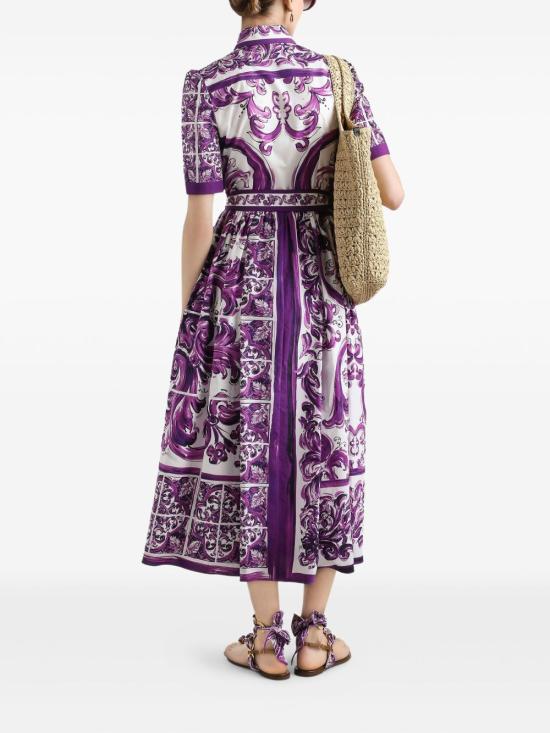 25FW 돌체앤가바나 미디 원피스 F6JFNTFI5JP HP5DQ PURPLE - DOLCE & GABBANA